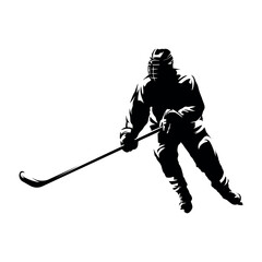 ice hockey player silhouettes logo