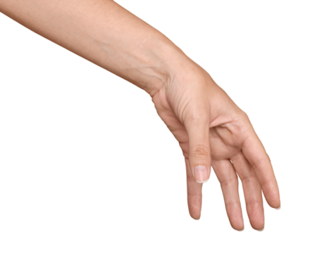 Female hand isolated on white background