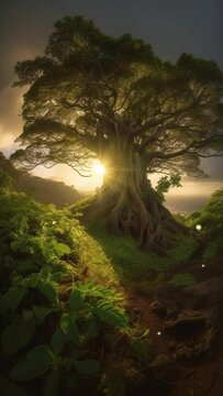 sunset in the mountains