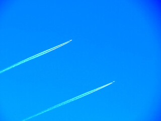 Who will reach the finish line first - a miraculous race of passenger planes in the Swiss sky above the Albula Alps mountain massif, Zernez - Canton of Grisons, Switzerland (Kanton Graubünden, Schweiz