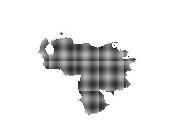 Fototapeta na wymiar An abstract representation of Venezuela,Venezuela map made using a mosaic of black dots. Illlustration suitable for digital editing and large size prints. 