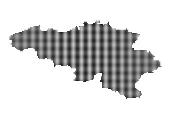 Fototapeta na wymiar An abstract representation of Belgium,Belgium map made using a mosaic of black dots. Illlustration suitable for digital editing and large size prints. 