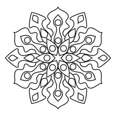 Easy mandala design for coloring page, floral Simple mandala. Geometric ornamental mandalas