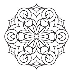 Easy mandala design for coloring page, floral Simple mandala. Geometric ornamental mandalas