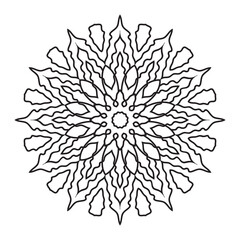 Easy mandala design for coloring page, floral Simple mandala. Geometric ornamental mandalas
