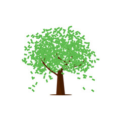 illustration vector of tree of money