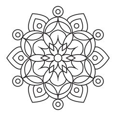 Easy mandala design for coloring page, floral Simple mandala. Geometric ornamental mandalas
