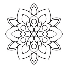 Easy mandala design for coloring page, floral Simple mandala. Geometric ornamental mandalas