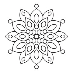 Easy mandala design for coloring page, floral Simple mandala. Geometric ornamental mandalas