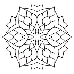 Easy mandala design for coloring page, floral Lotus Simple mandala. Geometric ornamental mandalas