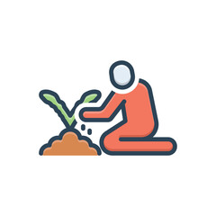 Color illustration icon for conservation 