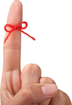 Red String Tied Around a Finger