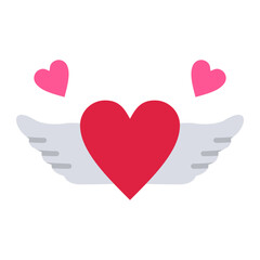 Heart Wing Flat Icon