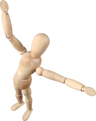 Wood Figure Mannequin on  White Background