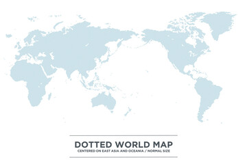 Fototapeta na wymiar 東アジア・オセアニアを中心としたドットの世界地図、中サイズ