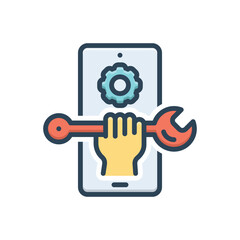 Color illustration icon for repairs 