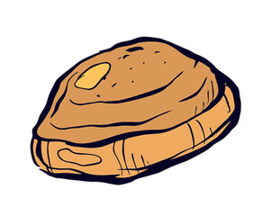 loaf of bread isolated on white