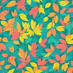 pattern with flowers and leaves Generative AI