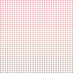 On the abstraction, there are a lot of red crosses with an even geometric construction and light shadows.