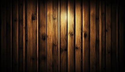 Spotlight on Brown Wood: AI-Generated Background with Central Lighting. generative ai