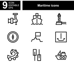 maritime icon or logo isolated sign symbol vector illustration - Collection of high quality black style vector icons 
