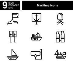 maritime icon or logo isolated sign symbol vector illustration - Collection of high quality black style vector icons 

