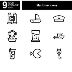 maritime icon or logo isolated sign symbol vector illustration - Collection of high quality black style vector icons 
