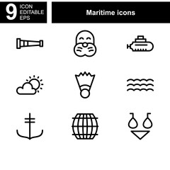 maritime icon or logo isolated sign symbol vector illustration - Collection of high quality black style vector icons 
