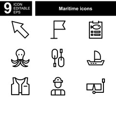 maritime icon or logo isolated sign symbol vector illustration - Collection of high quality black style vector icons 

