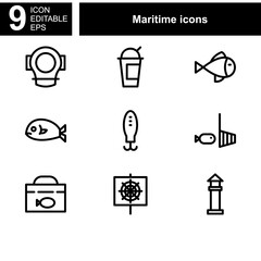 maritime icon or logo isolated sign symbol vector illustration - Collection of high quality black style vector icons 
