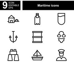 maritime icon or logo isolated sign symbol vector illustration - Collection of high quality black style vector icons 
