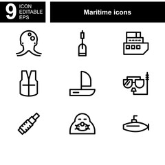 maritime icon or logo isolated sign symbol vector illustration - Collection of high quality black style vector icons 
