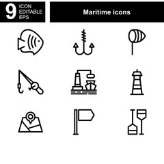 maritime icon or logo isolated sign symbol vector illustration - Collection of high quality black style vector icons 
