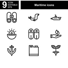 maritime icon or logo isolated sign symbol vector illustration - Collection of high quality black style vector icons 

