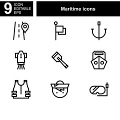maritime icon or logo isolated sign symbol vector illustration - Collection of high quality black style vector icons 
