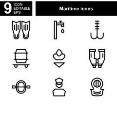 maritime icon or logo isolated sign symbol vector illustration - Collection of high quality black style vector icons 
