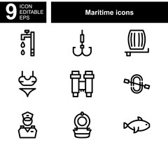 maritime icon or logo isolated sign symbol vector illustration - Collection of high quality black style vector icons 
