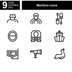 maritime icon or logo isolated sign symbol vector illustration - Collection of high quality black style vector icons 
