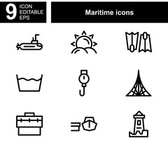 maritime icon or logo isolated sign symbol vector illustration - Collection of high quality black style vector icons 
