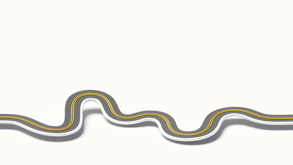 Winding road timeline concept. 3d rendering