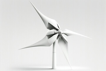 Futuristic Abstract Model of Wind Turbine Electricity Generator Generative AI 
