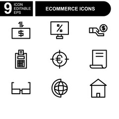 online shopping and ecommerce icon or logo isolated sign symbol vector illustration - Collection of high quality black style vector icons 
