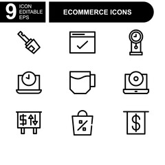 online shopping and ecommerce icon or logo isolated sign symbol vector illustration - Collection of high quality black style vector icons 
