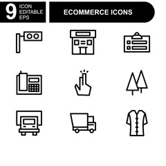 online shopping and ecommerce icon or logo isolated sign symbol vector illustration - Collection of high quality black style vector icons 
