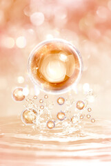 bubble and molecule background for cosmetic