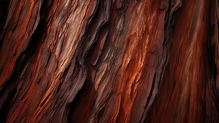Background of red smooth sequoia bark. Created with Generative AI tools.