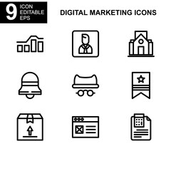 digital marketing icon or logo isolated sign symbol vector illustration - Collection of high quality black style vector icons 
