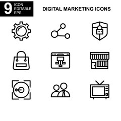 digital marketing icon or logo isolated sign symbol vector illustration - Collection of high quality black style vector icons 
