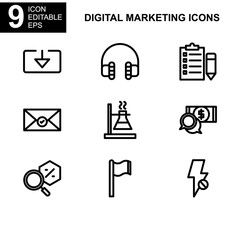 digital marketing icon or logo isolated sign symbol vector illustration - Collection of high quality black style vector icons 
