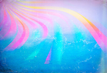 Obraz premium rainbow rays with blue grungy background